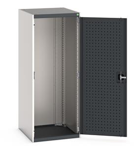 cubio cupboard with perfo doors. WxDxH: 650x650x1600mm. RAL 7035/5010 or selected Bott Cubio Empty Heavy Duty Tool Cupboard Housing